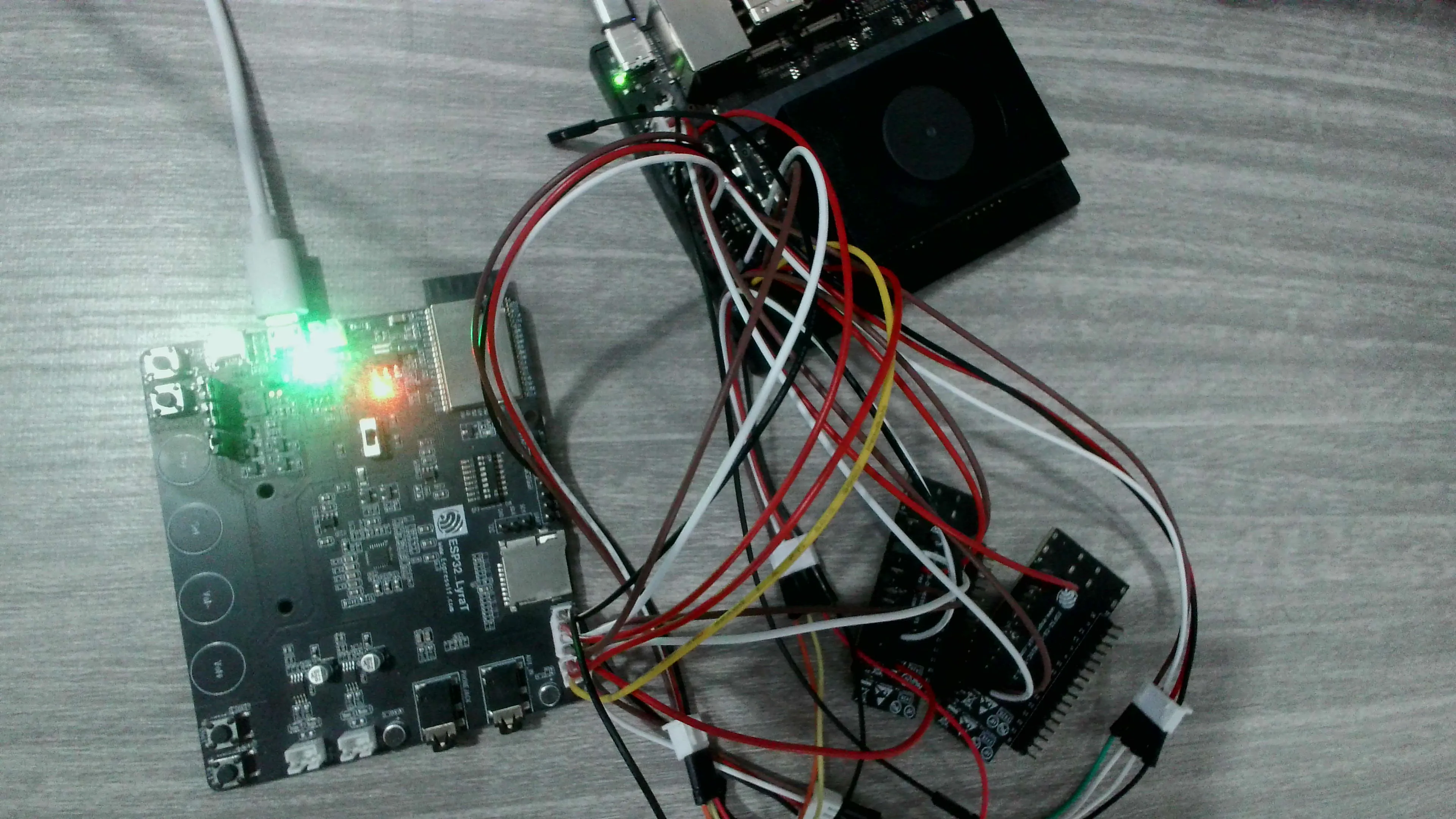 GeniePod Home MVP hardware — Jetson Orin Nano Super 8 GB carrier board with ESP32-C6 co-processor